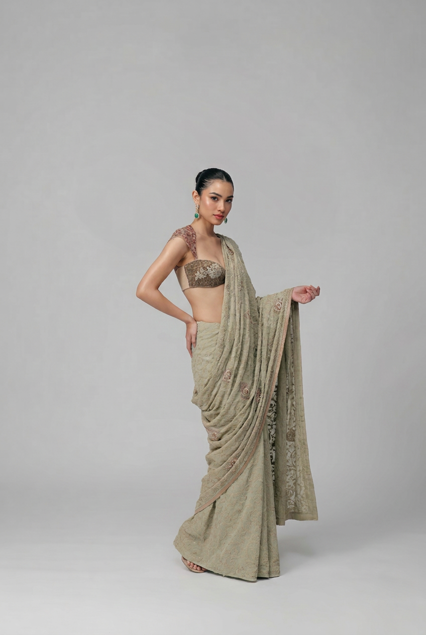NOTES OF SAGE, HINTS OF GOLD SARI