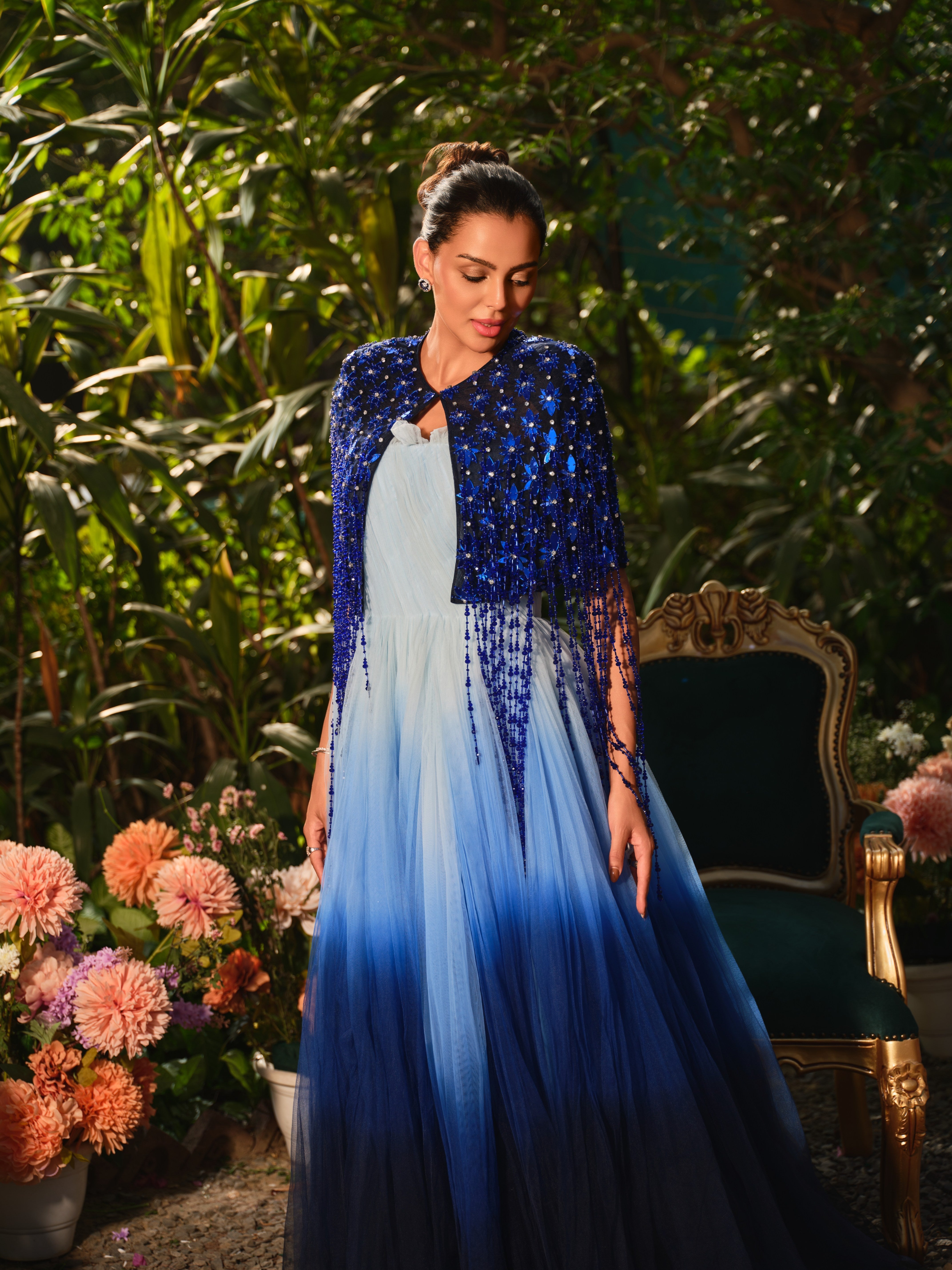 The midnight party blue ombre dress