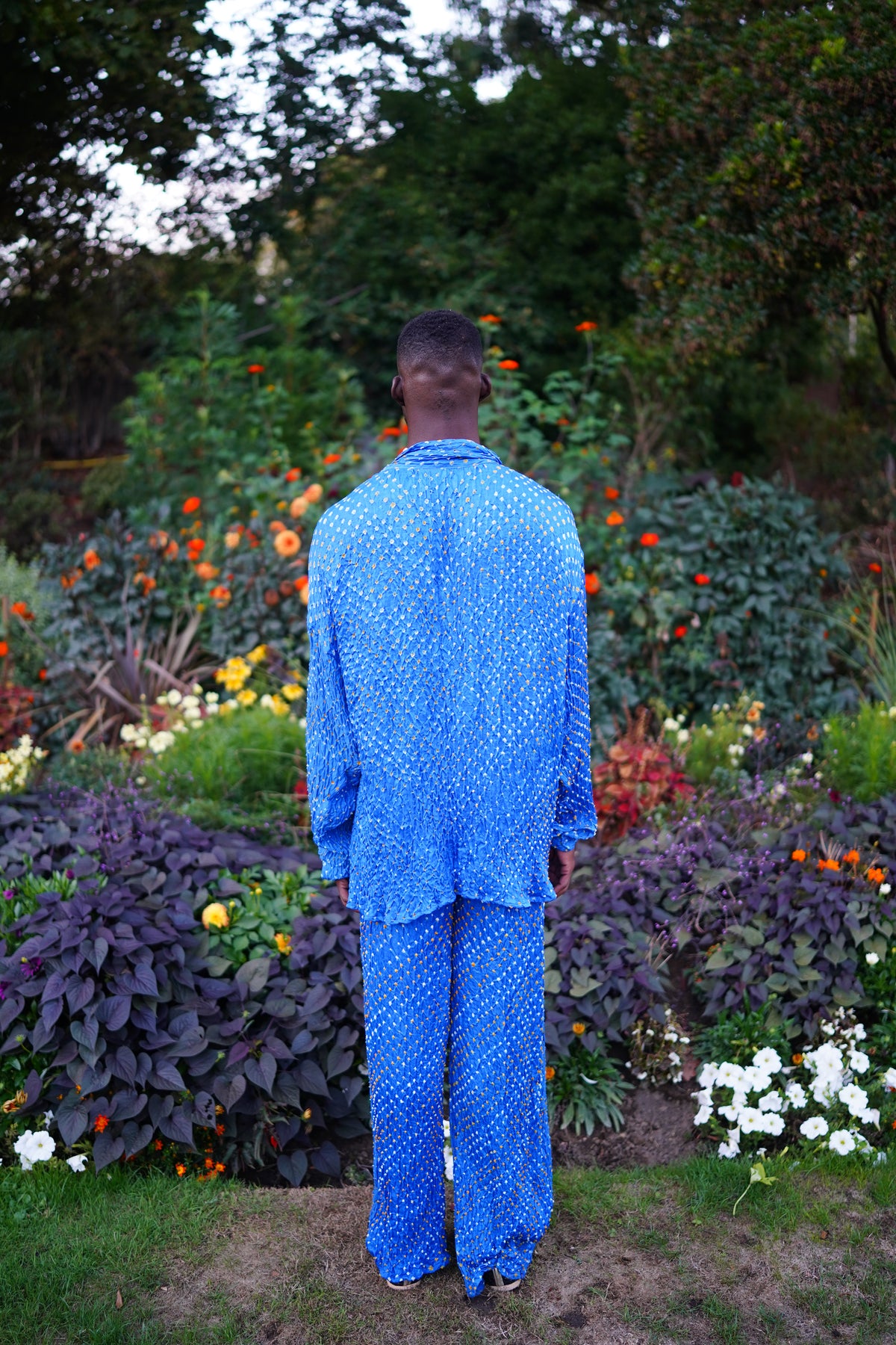 Metta Royal Blue Tailored Shirt & Wide-Leg Trouser Set by Pindiga