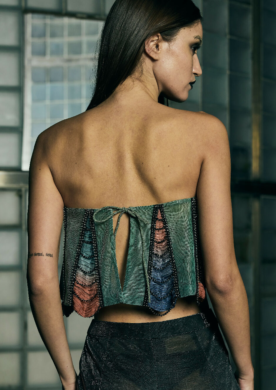 Cropped panelled top