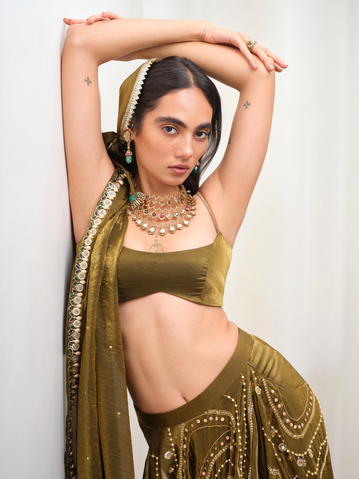 Gilded Reverie – gold full lehenga set by Papa Don't Preach by Shubhika