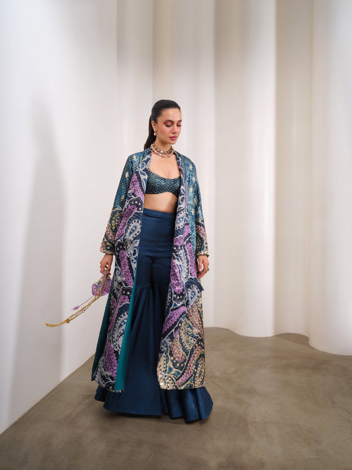 Midnight Power Move – blue jacket set by Papa Don't Preach by Shubhika