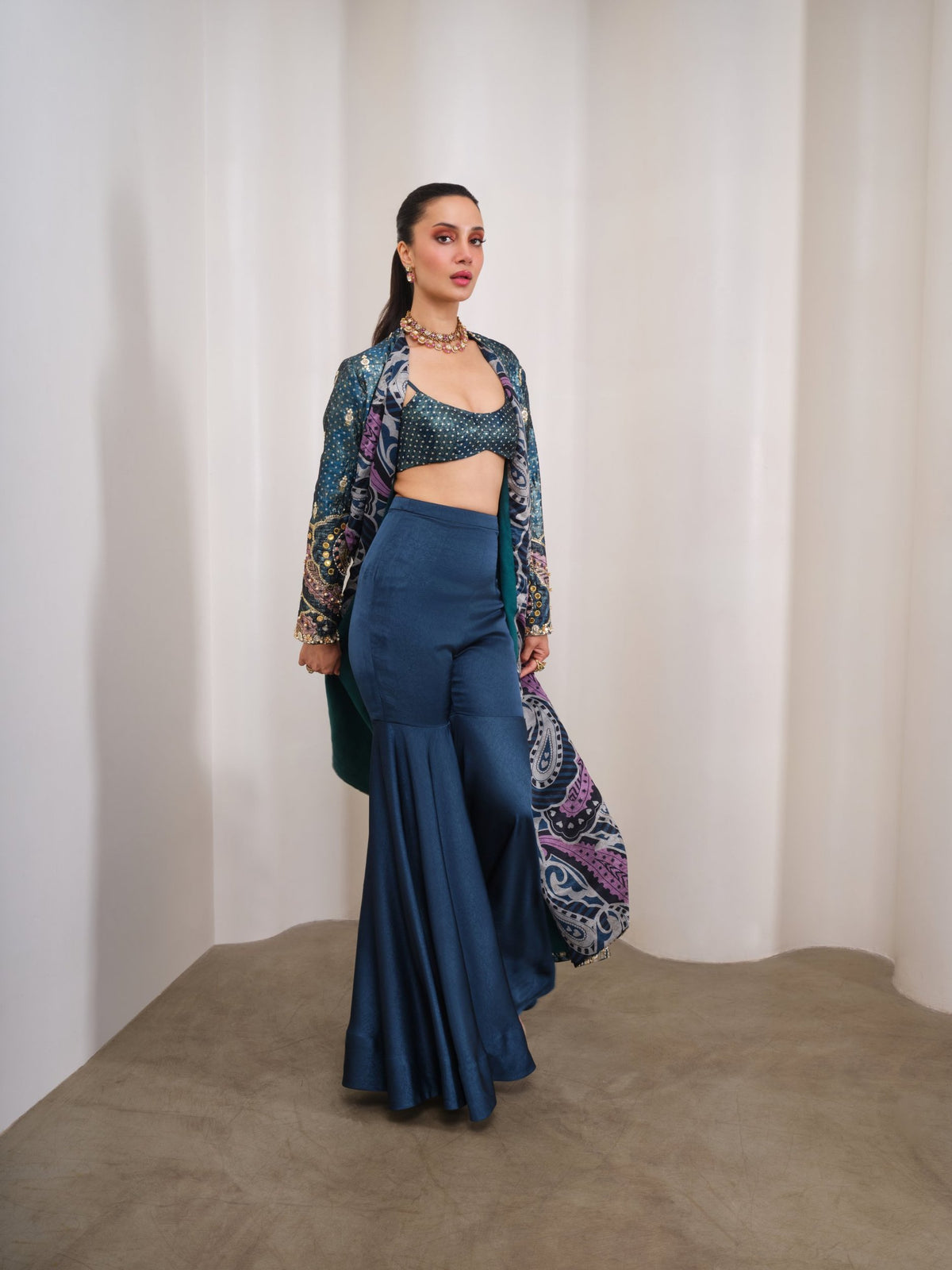 Midnight Power Move – blue jacket set by Papa Don't Preach by Shubhika