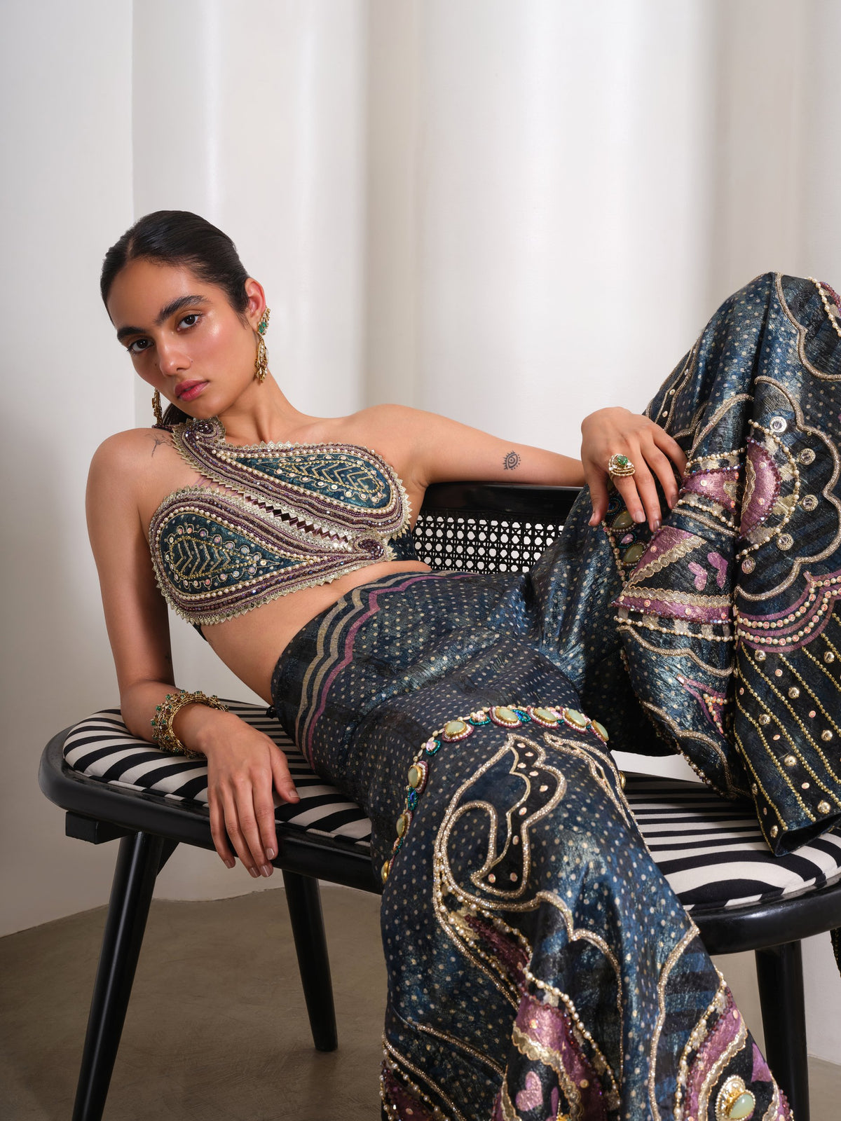 Midnight Paisley Muse – green pants set by Papa Don't Preach by Shubhika