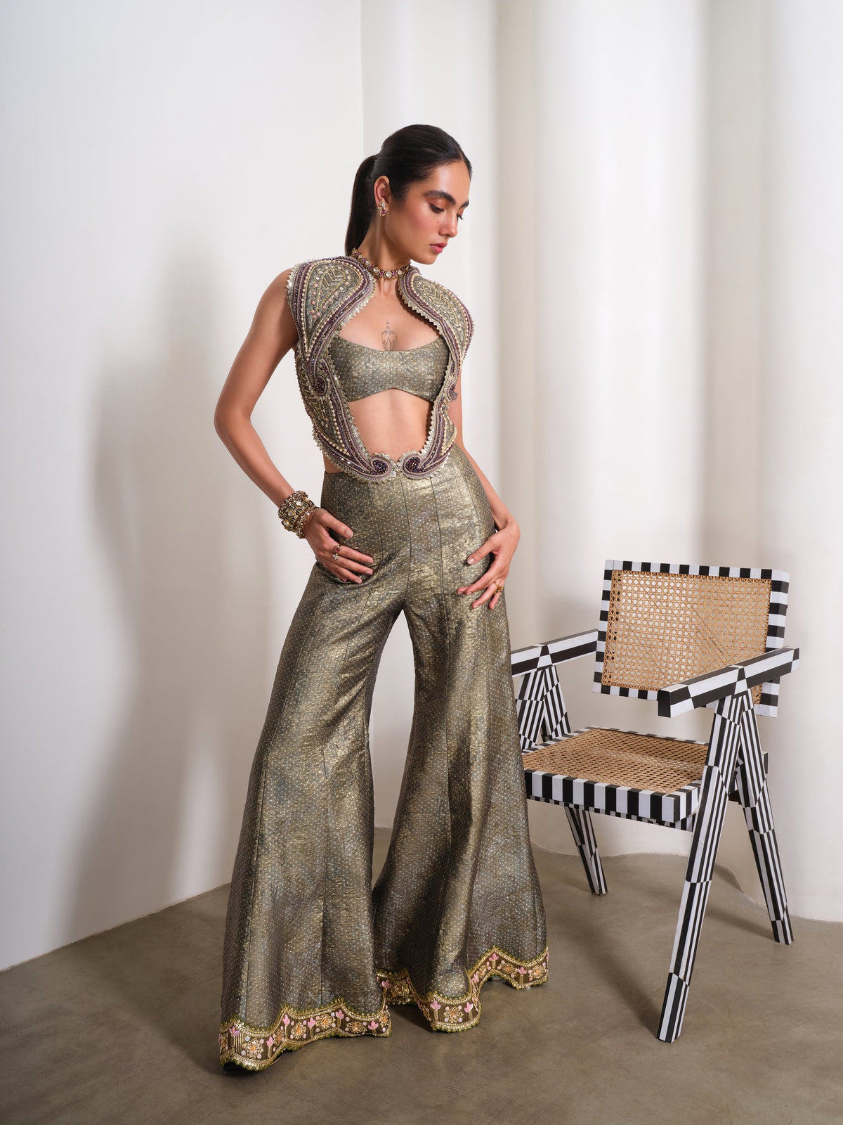 Paisley After Hours – green pants set by Papa Don't Preach by Shubhika