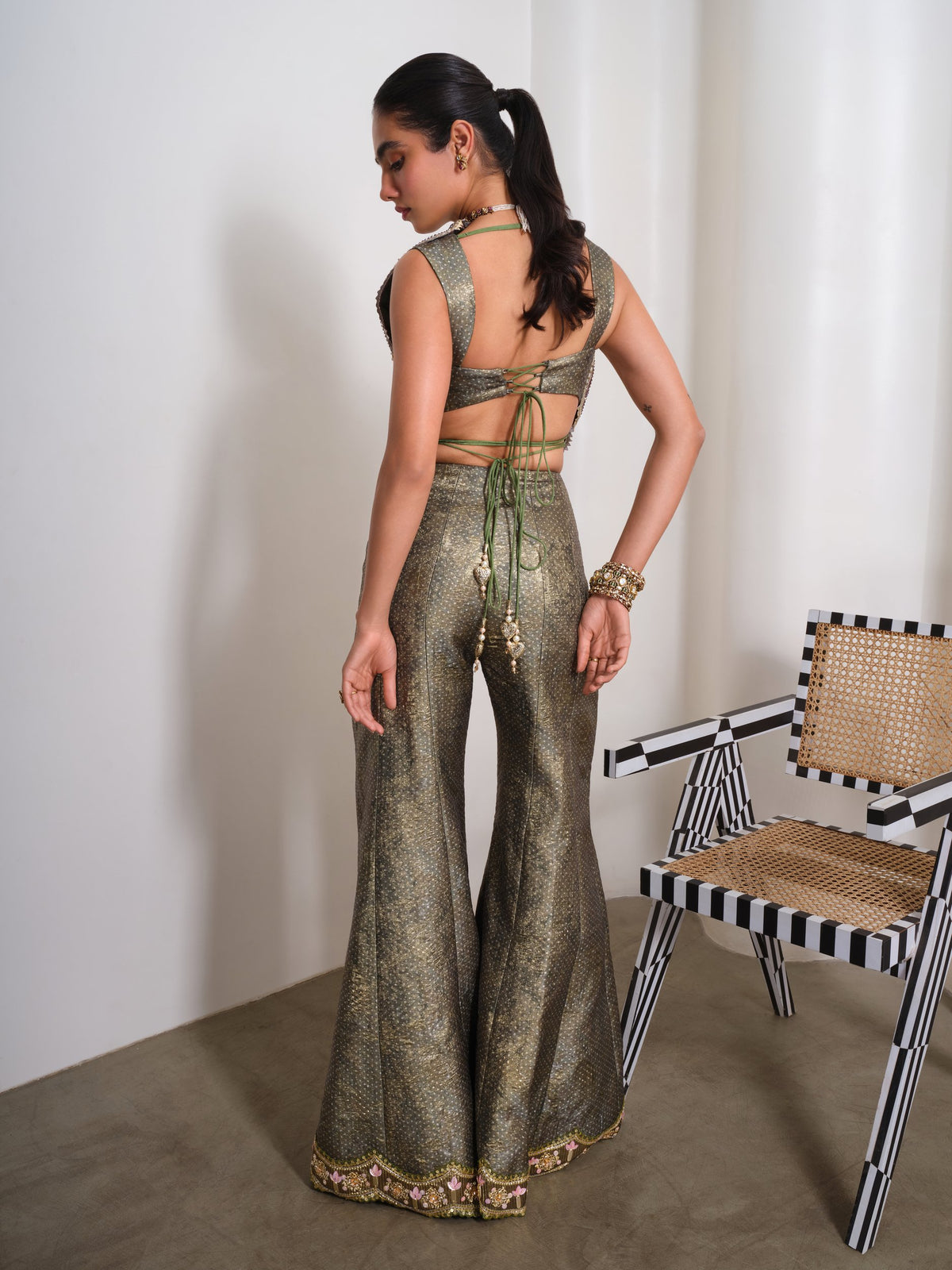 Paisley After Hours – green pants set by Papa Don't Preach by Shubhika