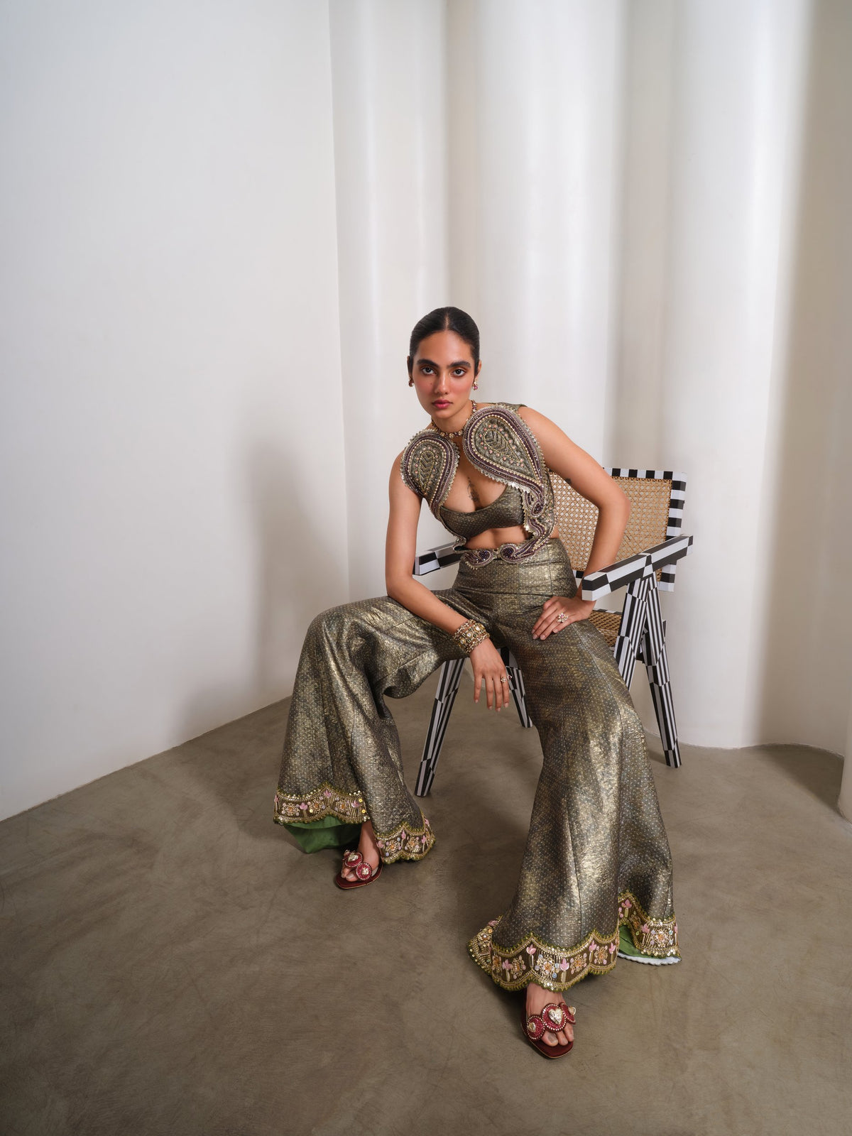 Paisley After Hours – green pants set by Papa Don't Preach by Shubhika