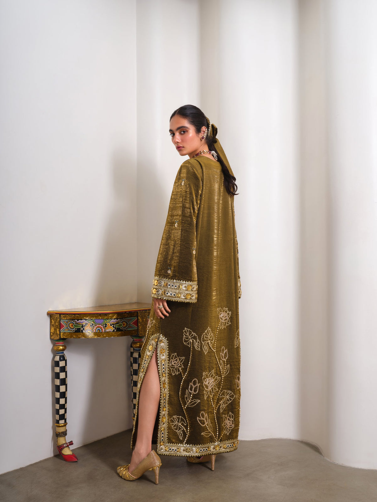 Golden Hour Grace – gold kaftan by Papa Don't Preach by Shubhika