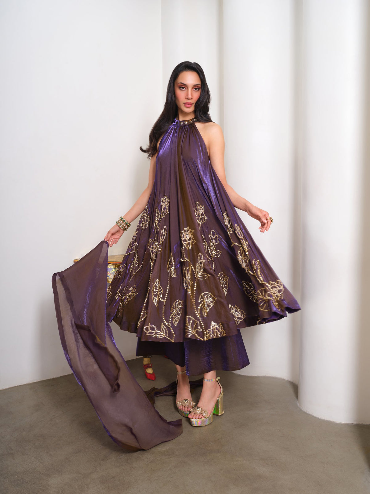 Velvet Dusk – purple kurta set by Papa Don't Preach by Shubhika
