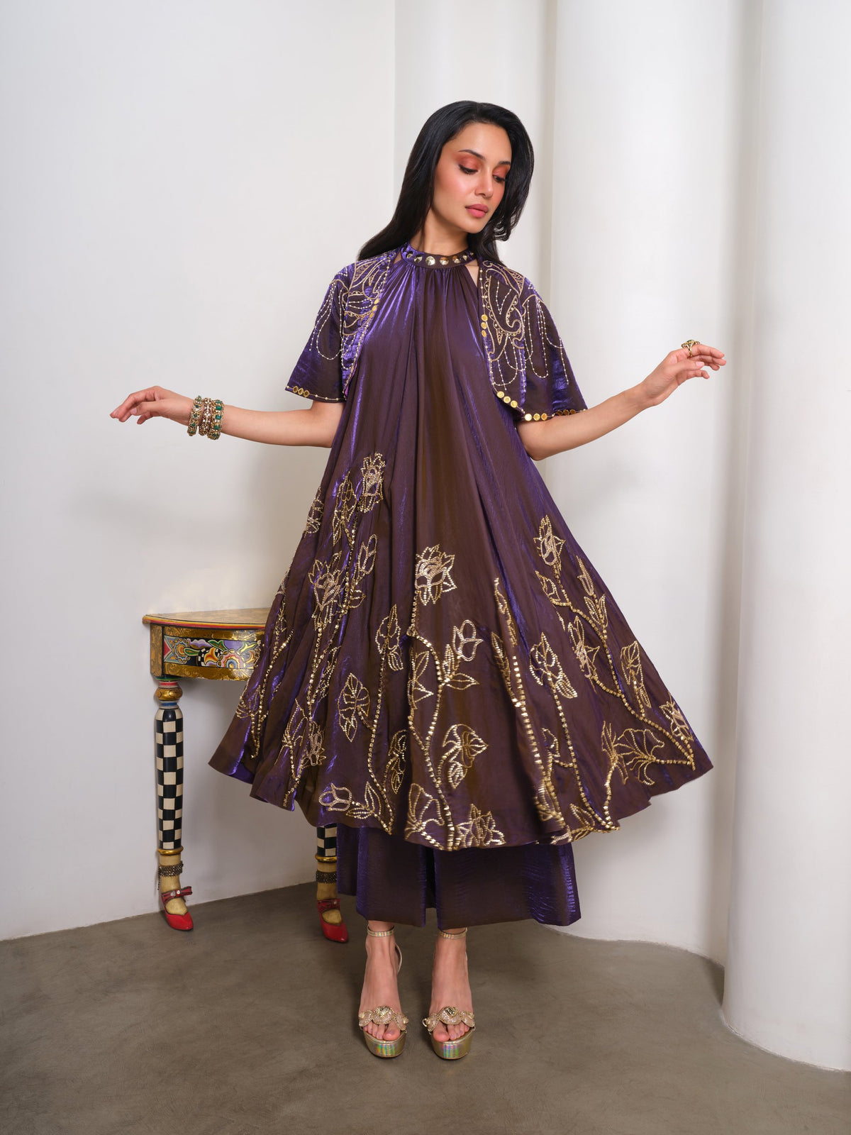 Velvet Dusk – purple kurta set by Papa Don't Preach by Shubhika