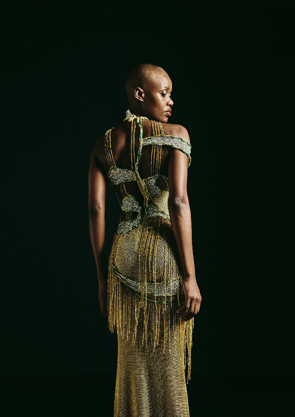 Gold Sequins Rain Gown