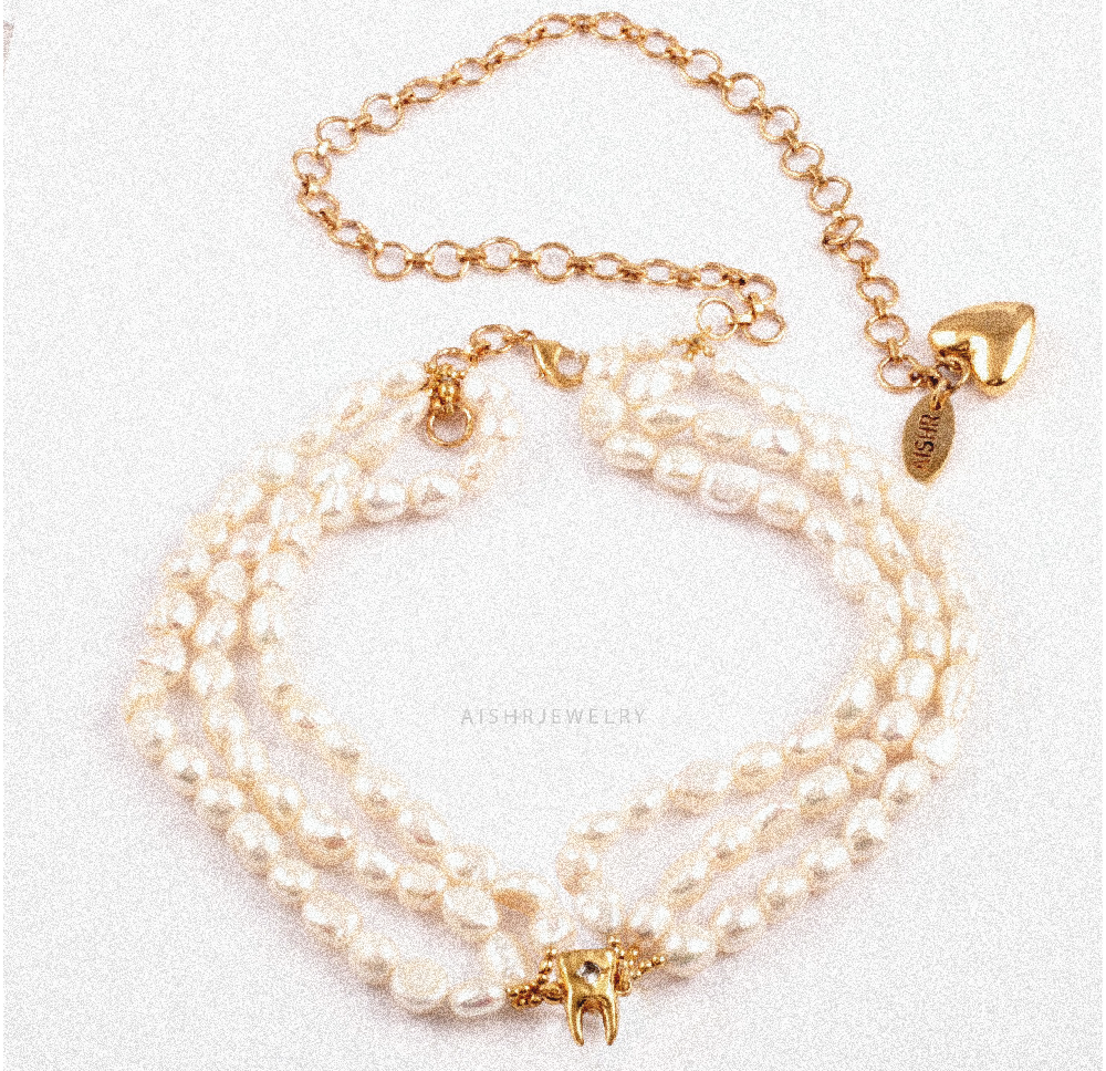 pearly white teeth neckpiece AISHR