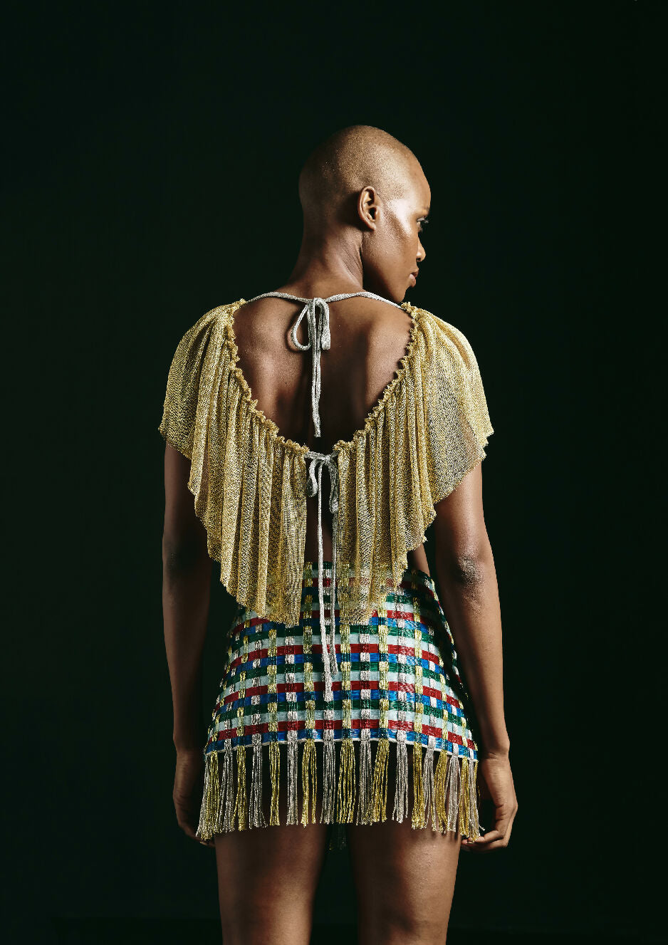 Handwoven Skirt + Cowl Top Ensemble