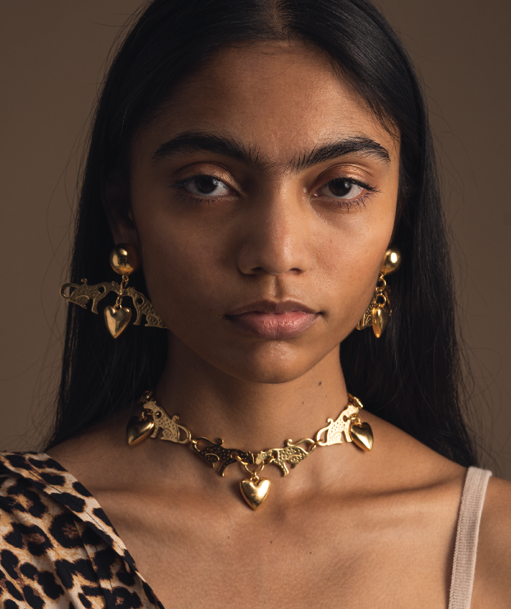 WILD CAT EARRINGS AND CHOKER3