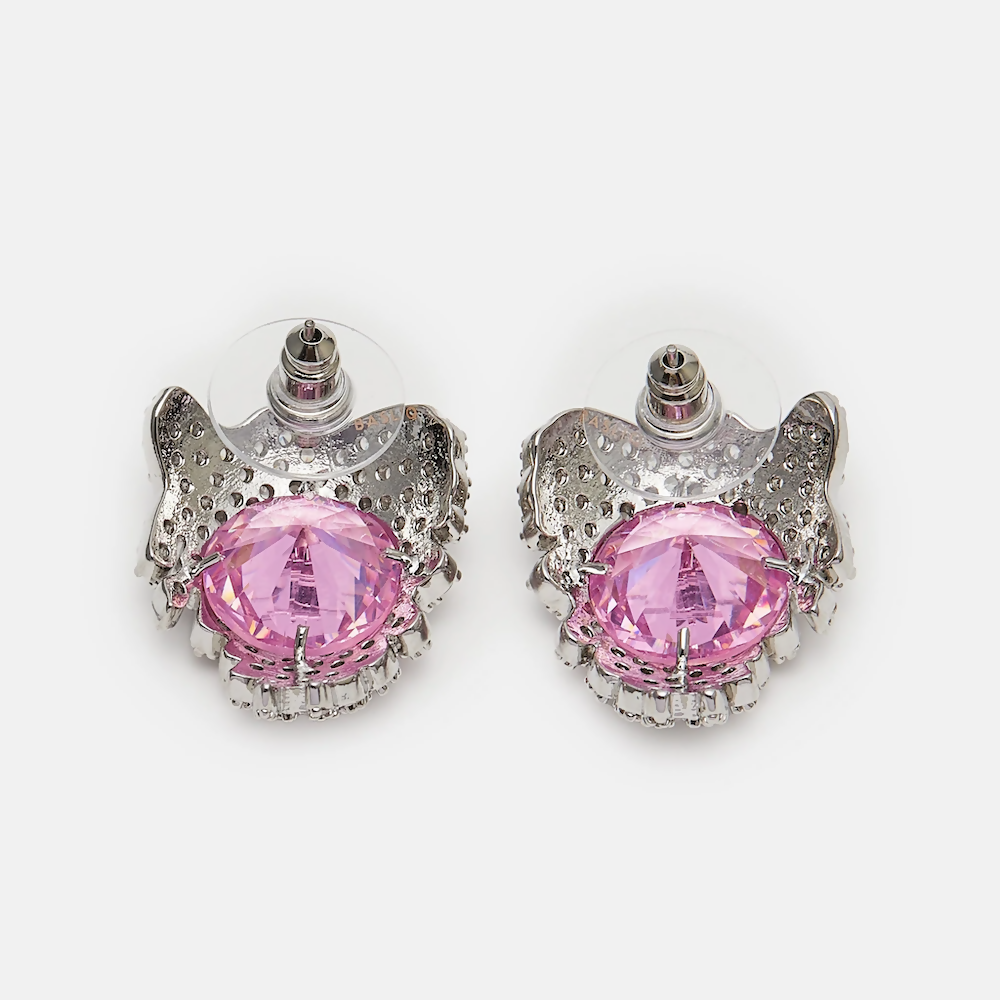Rock Earrings - blue and pink