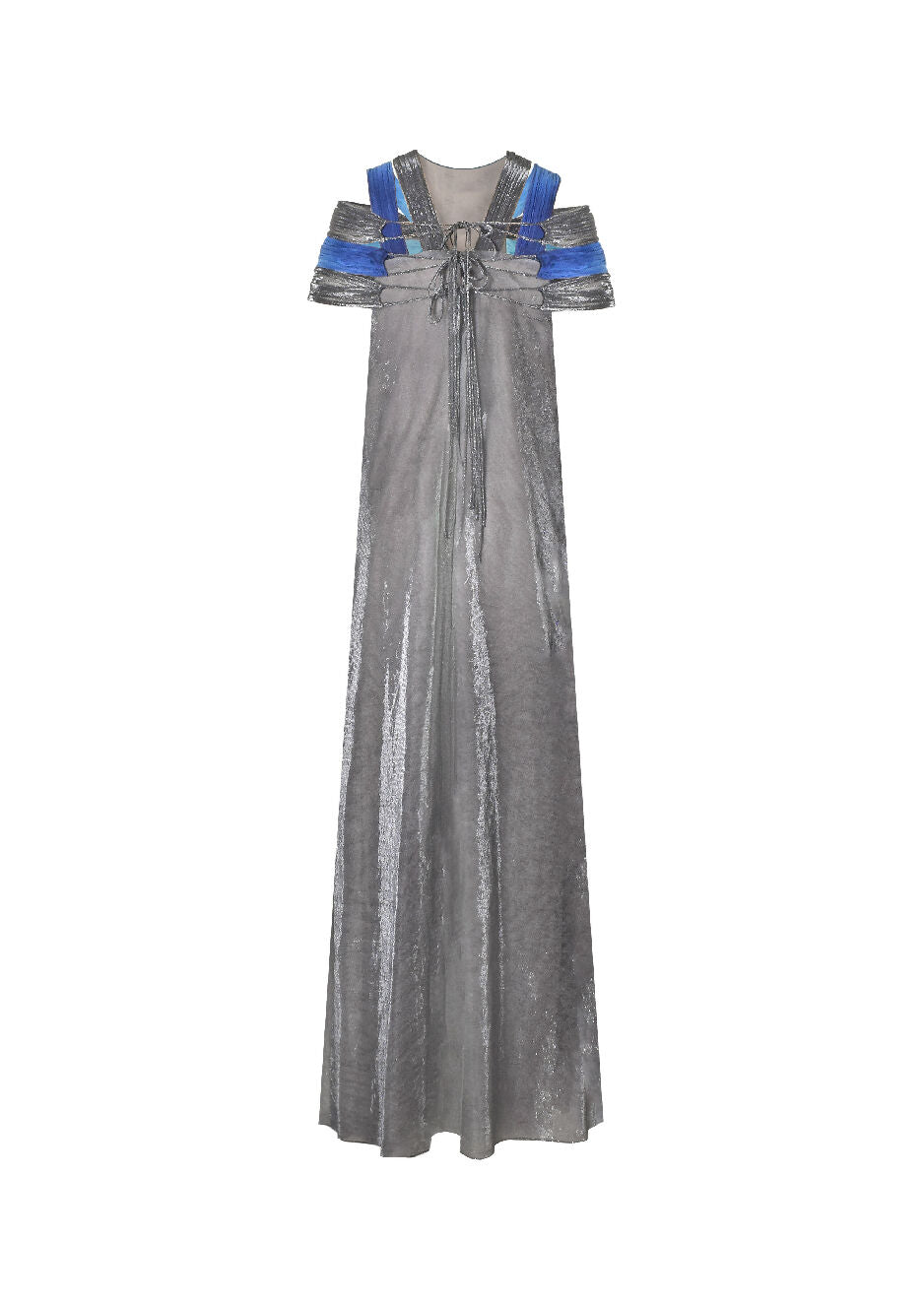 Interwoven Yoke Metallic Kaftan Dress