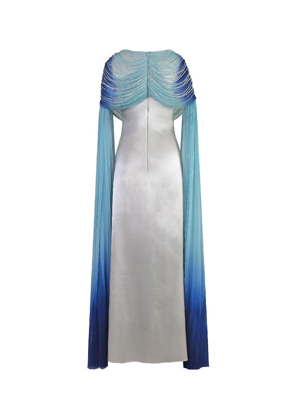 Draped Tulle Fall-Panelled Dress