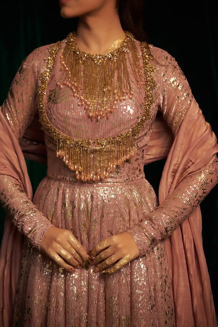 Jacket Anarkali With Tassel Dupatta Set