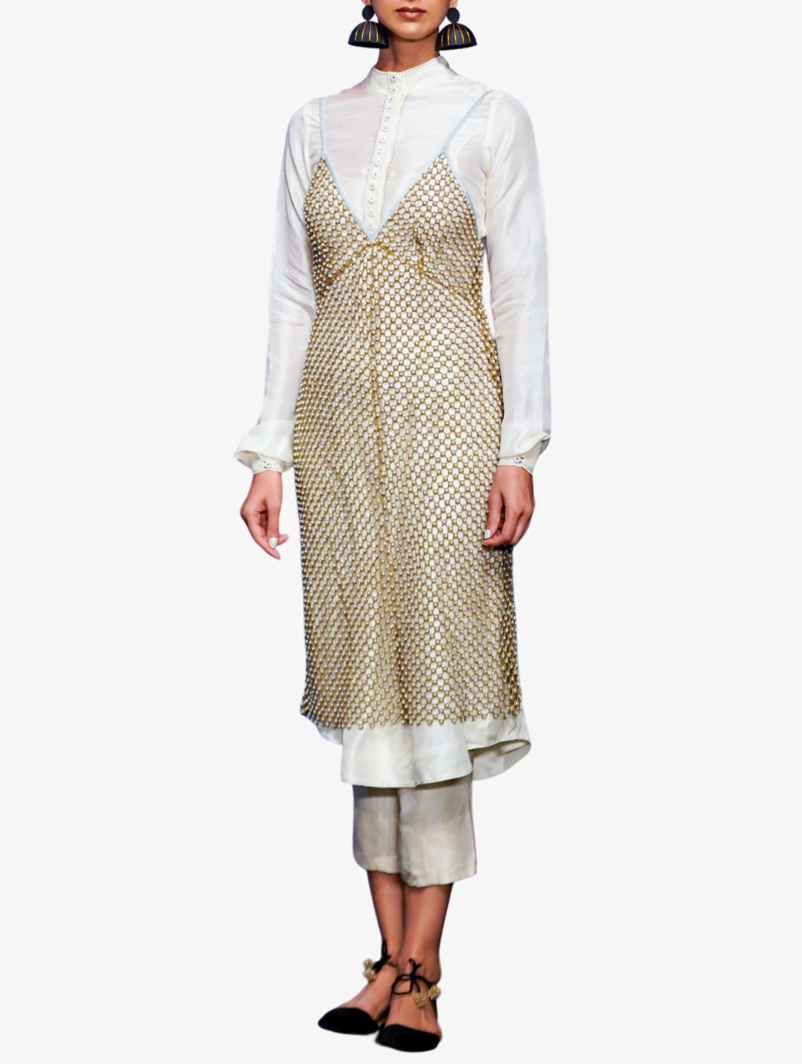 Pearl mesh dress set