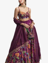 Purple Embroidered lehenga set
