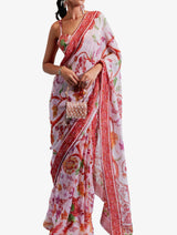 Blush organza sari