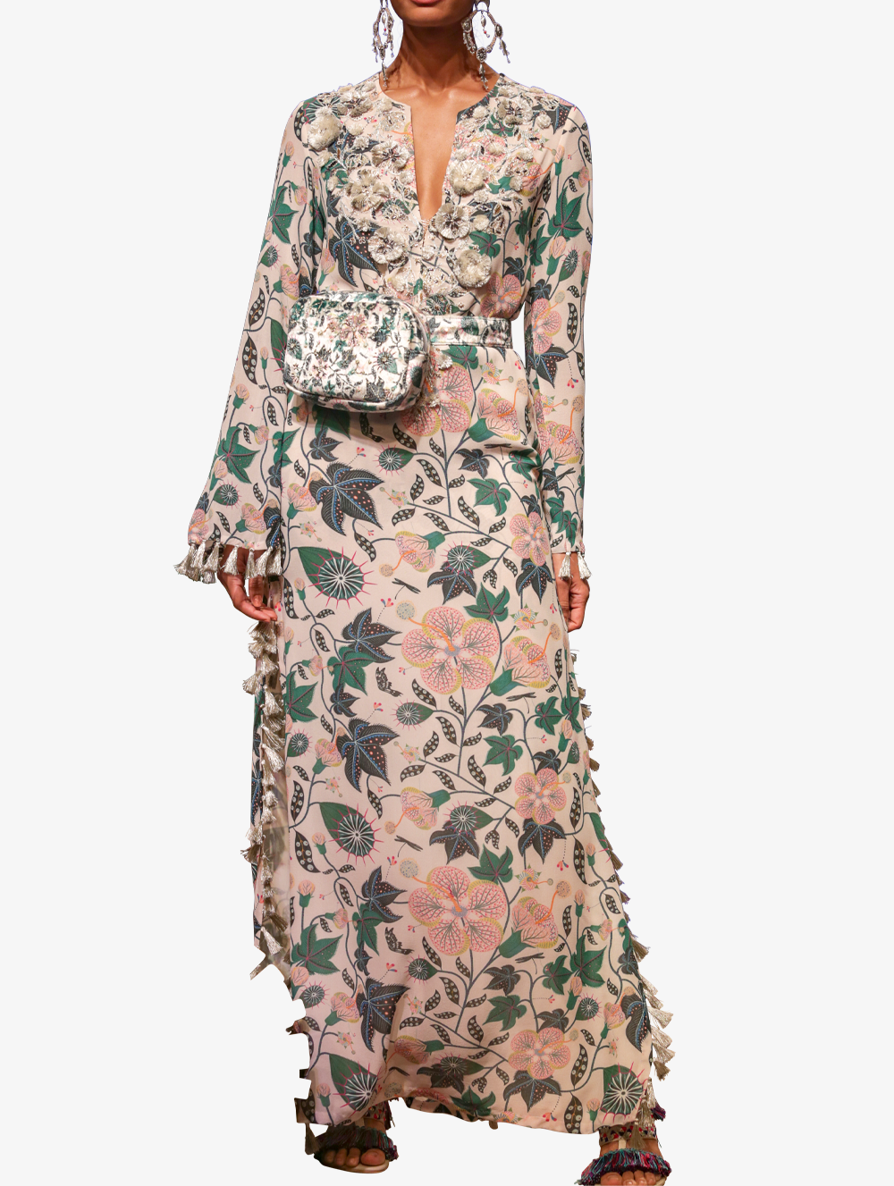 Azzia White Printed Georgette Kurta and Churdiar