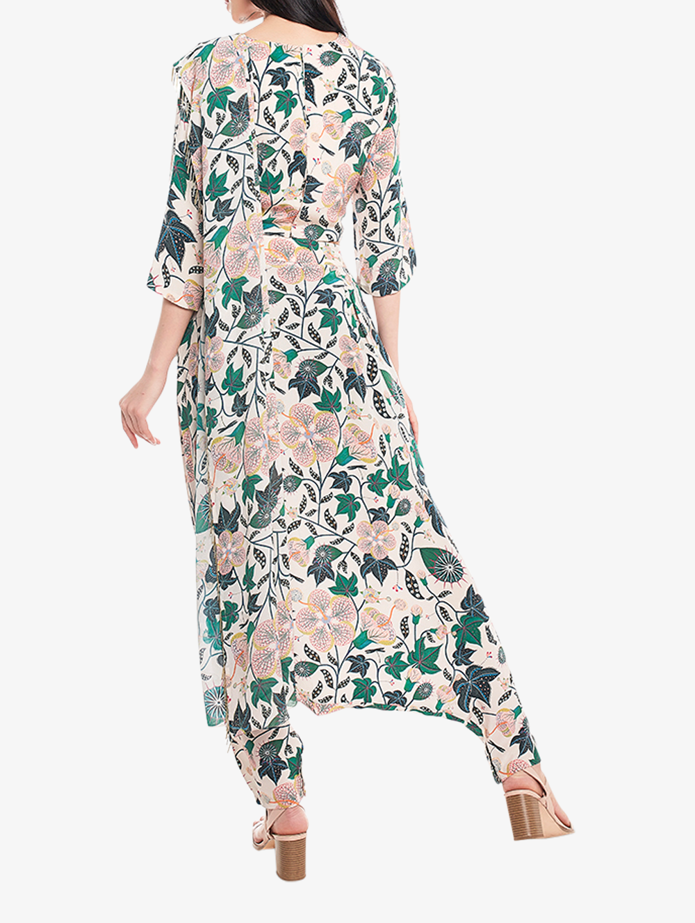 White abutilon crop top and georgette drape dupatta
