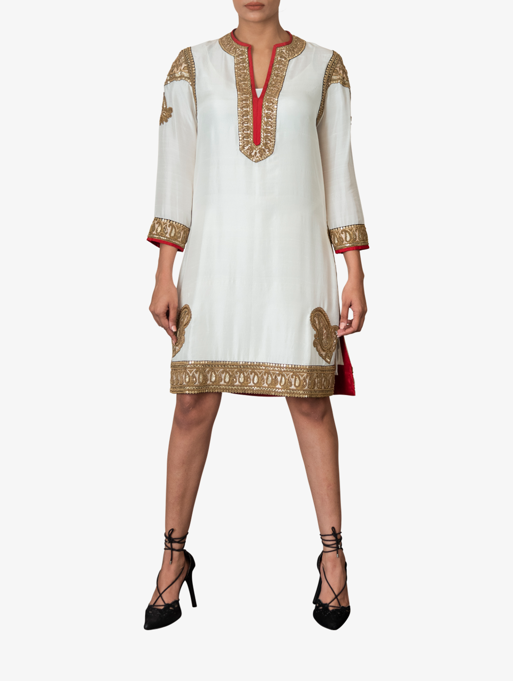 Hand-embroidered kurta dress